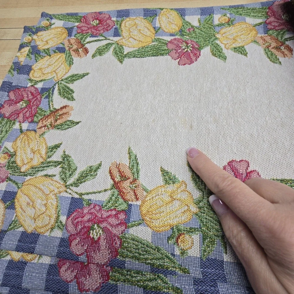 Vintage Tapestry‎ Set 6 Tulips & Hibiscus Placemats  19